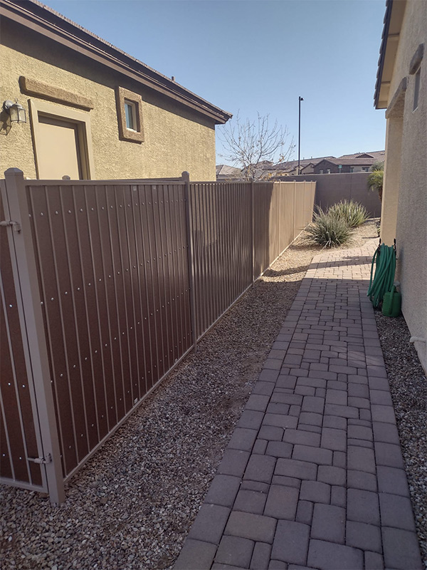 residential property exteriors with new wooden fence installed phoenix az